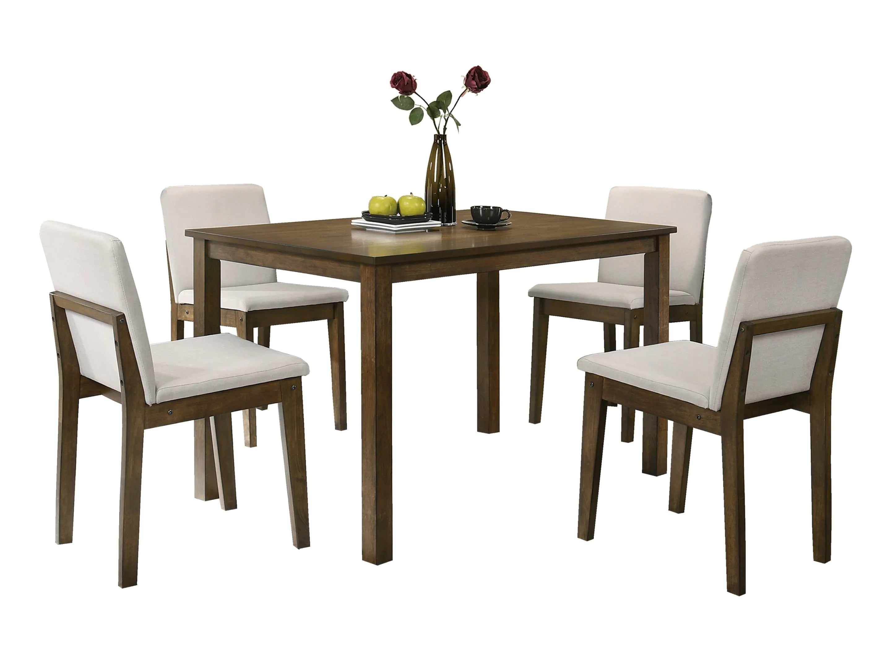 Dark Walnut Finish 5pc Dining Room Set