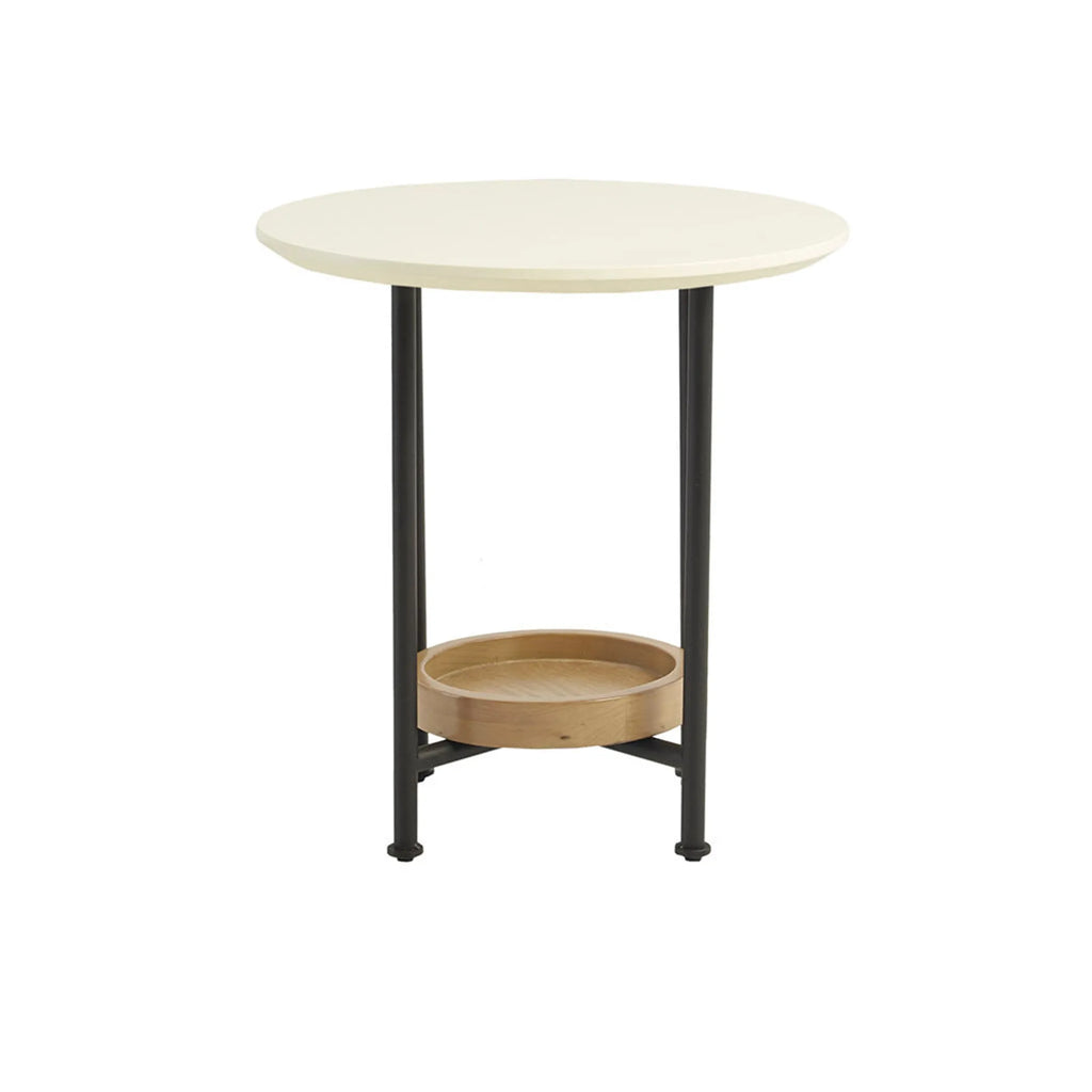 White/Natural End Table