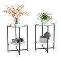 2-Piece Set Clear Tempered Glass Side Table.