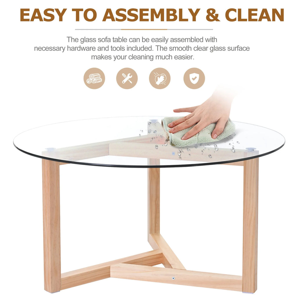 Round Glass Modern Coffee Table