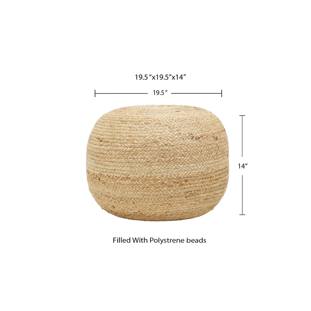 Jute Circular Jute Pouf Ottoman
