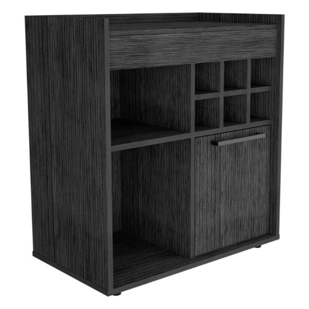 Lyon Bar Cabinet, Six Cubbies, Cabinet With Divisions, Two Concealed Shelves
