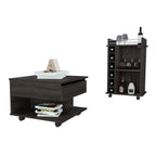 Riverside 2 Piece Living Room Set, Bar Cart + Coffee Table