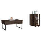Stockton 2 Piece Living Room Set,  Bar Cart + Coffee Table