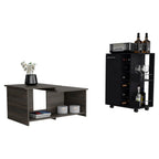 Irvine 2 Piece Living Room Set, Bar Cart + Coffee Table