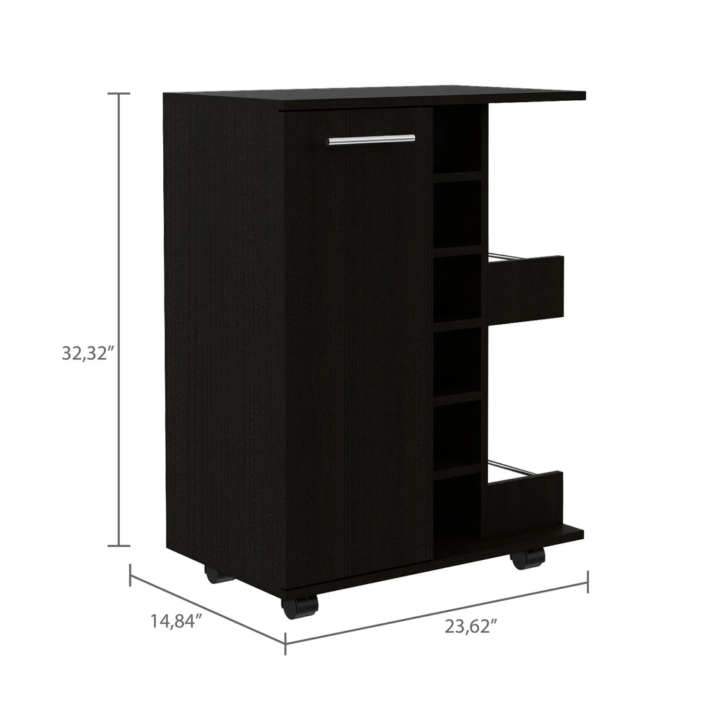 Irvine 2 Piece Living Room Set, Bar Cart + Coffee Table