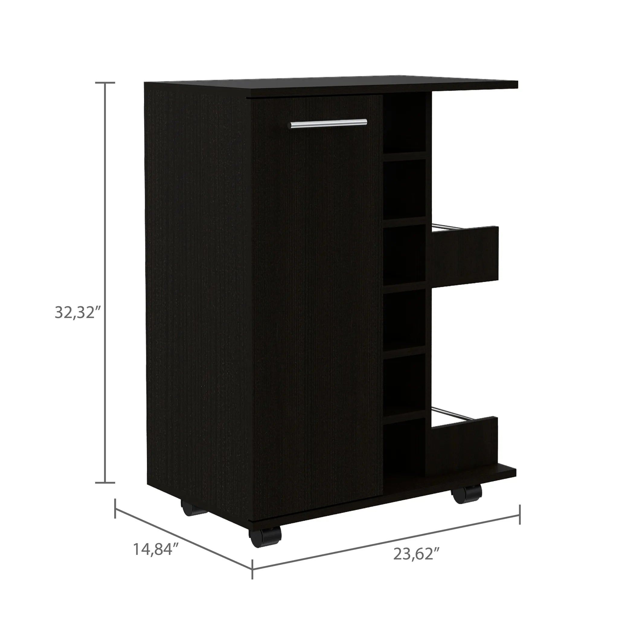 Irvine 2 Piece Living Room Set, Bar Cart + Coffee Table