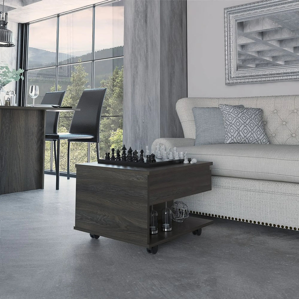 Romano Lift Top Coffee Table, Casters, One Shelf