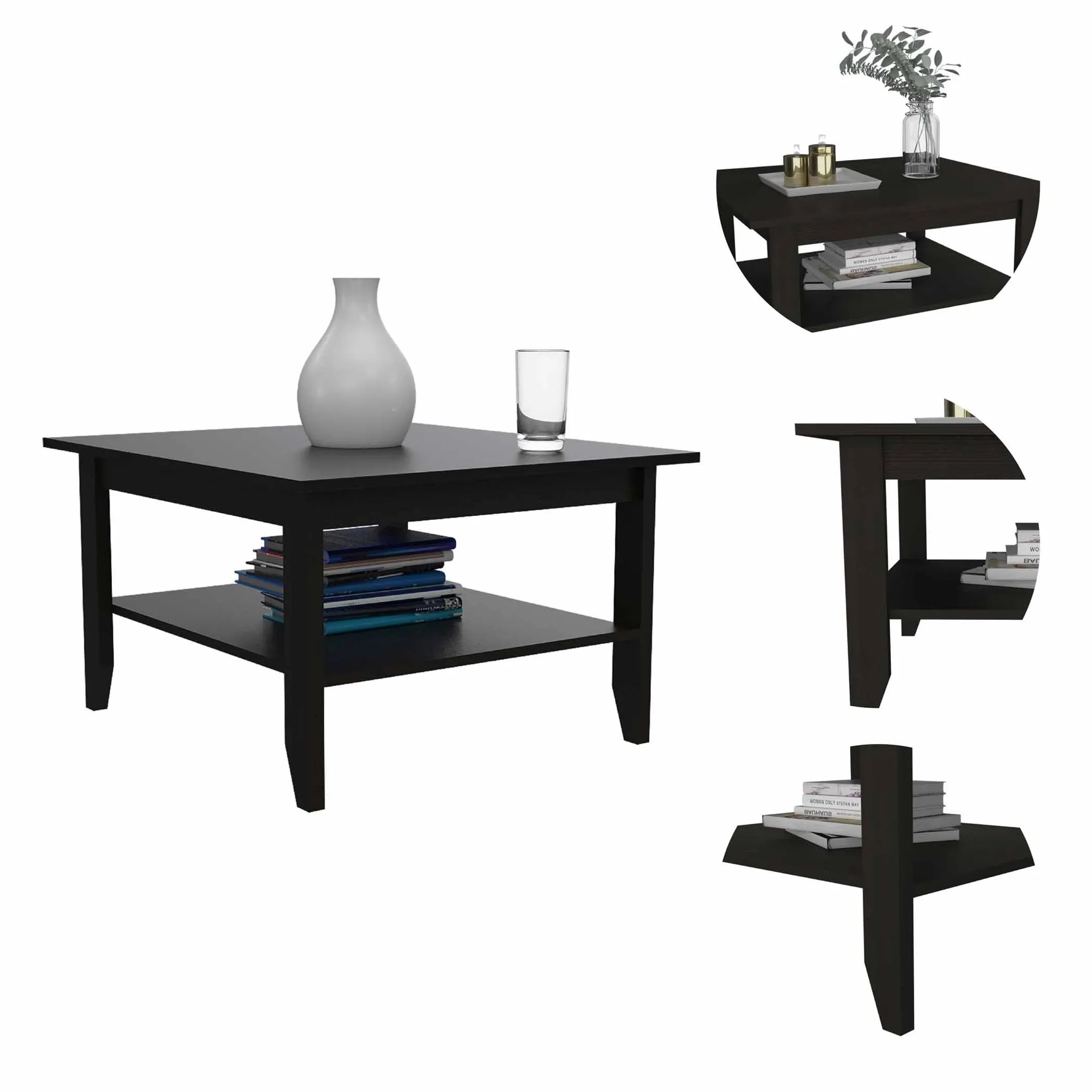 Essential Coffee Table, One Shelf, Four Legs