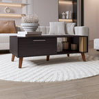 Vance 47" Wide Coffee Table with One Open Shelf and One pull Down Cabinet Door