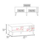 Vance 47" Wide Coffee Table with One Open Shelf and One pull Down Cabinet Door