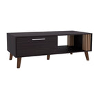 Vance 47" Wide Coffee Table with One Open Shelf and One pull Down Cabinet Door