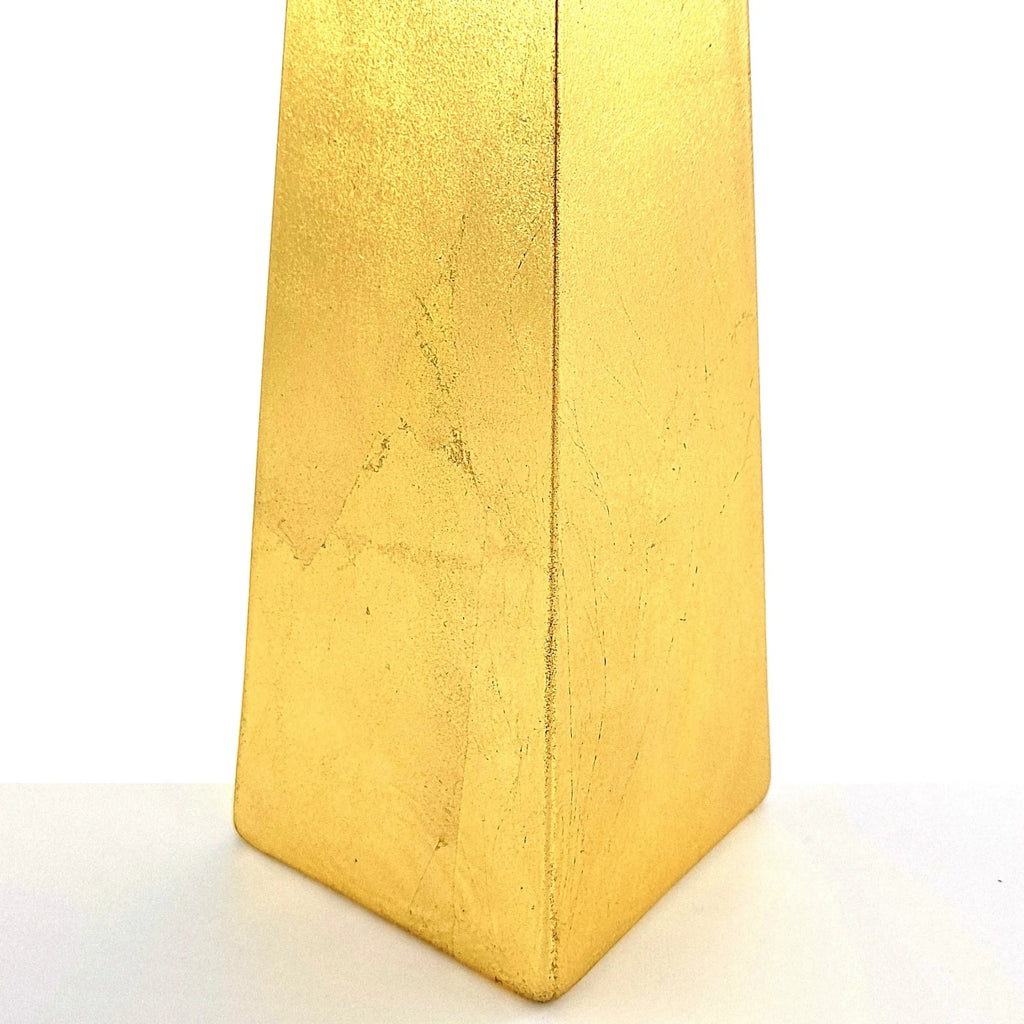 GILT Gilded Glass 12" Square Vase