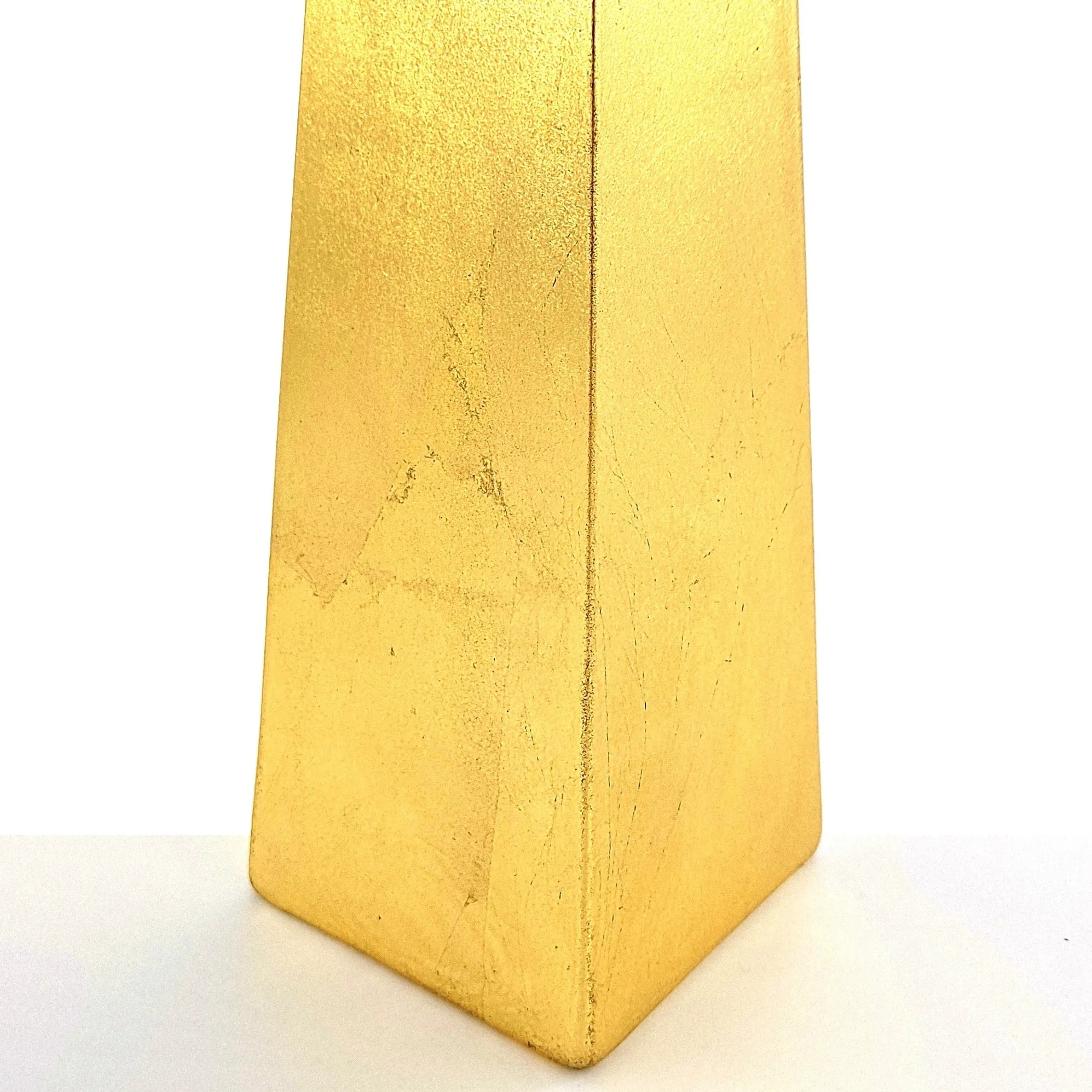 GILT Gilded Glass 12" Square Vase