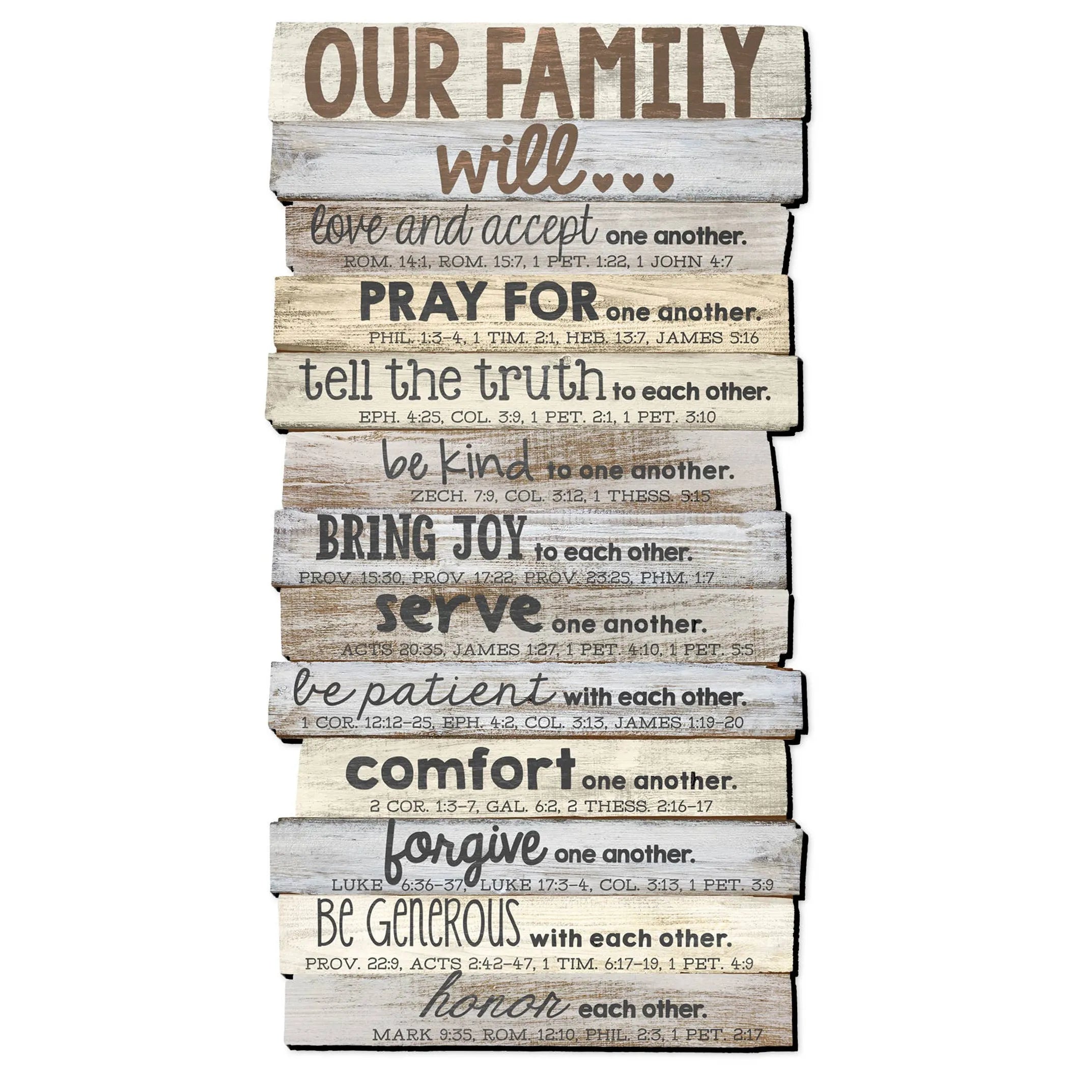 Our Family Will Stacked Wood Wall Plaque