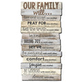 Our Family Will Stacked Wood Wall Plaque
