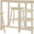43" Beige Solid Wood Console Table