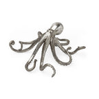12" Antiqued Silver Resin Octopus Tabletop Sculpture