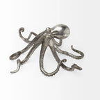 12" Antiqued Silver Resin Octopus Tabletop Sculpture