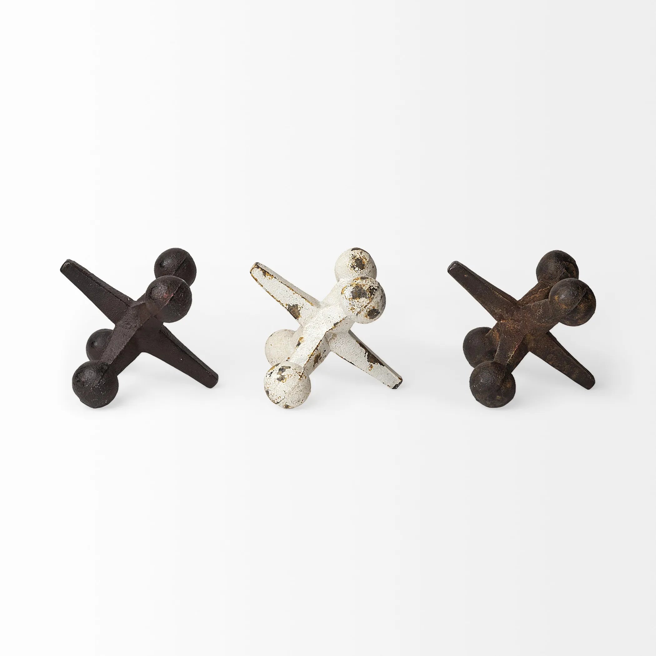 Set Of Three Iron Jack Sculptures