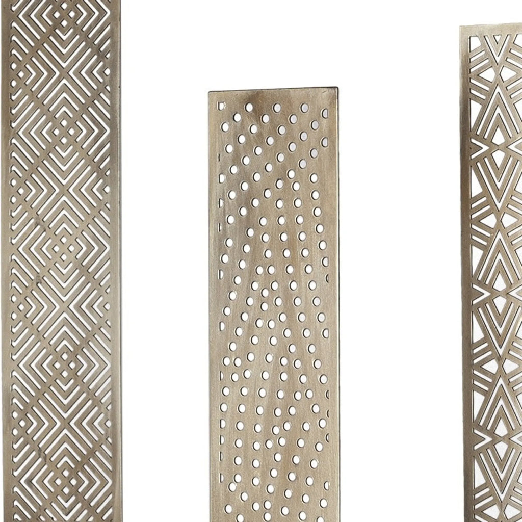Set Of Three Gold Abstract Metal Cutout Tabletop Decor Pieces