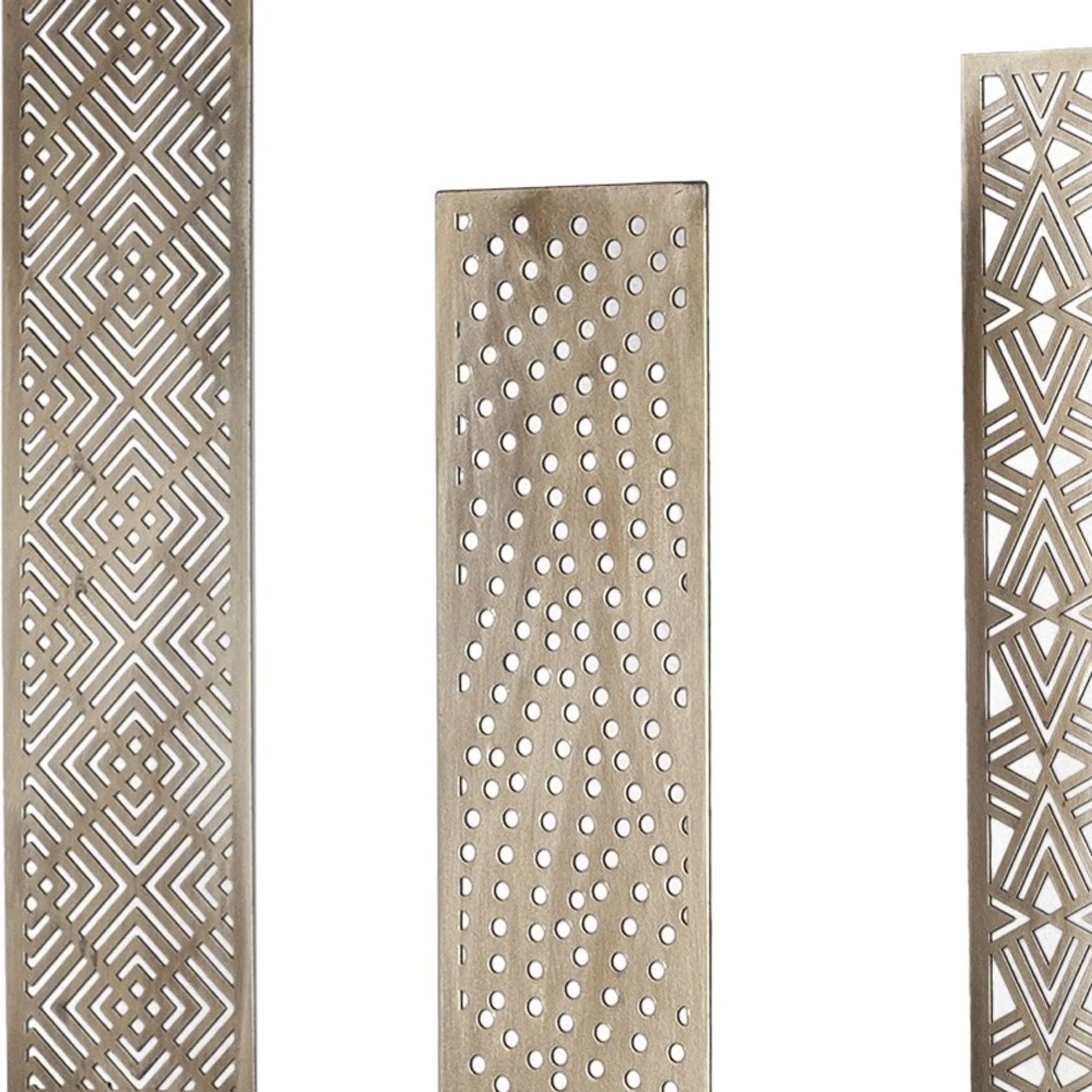 Set Of Three Gold Abstract Metal Cutout Tabletop Decor Pieces