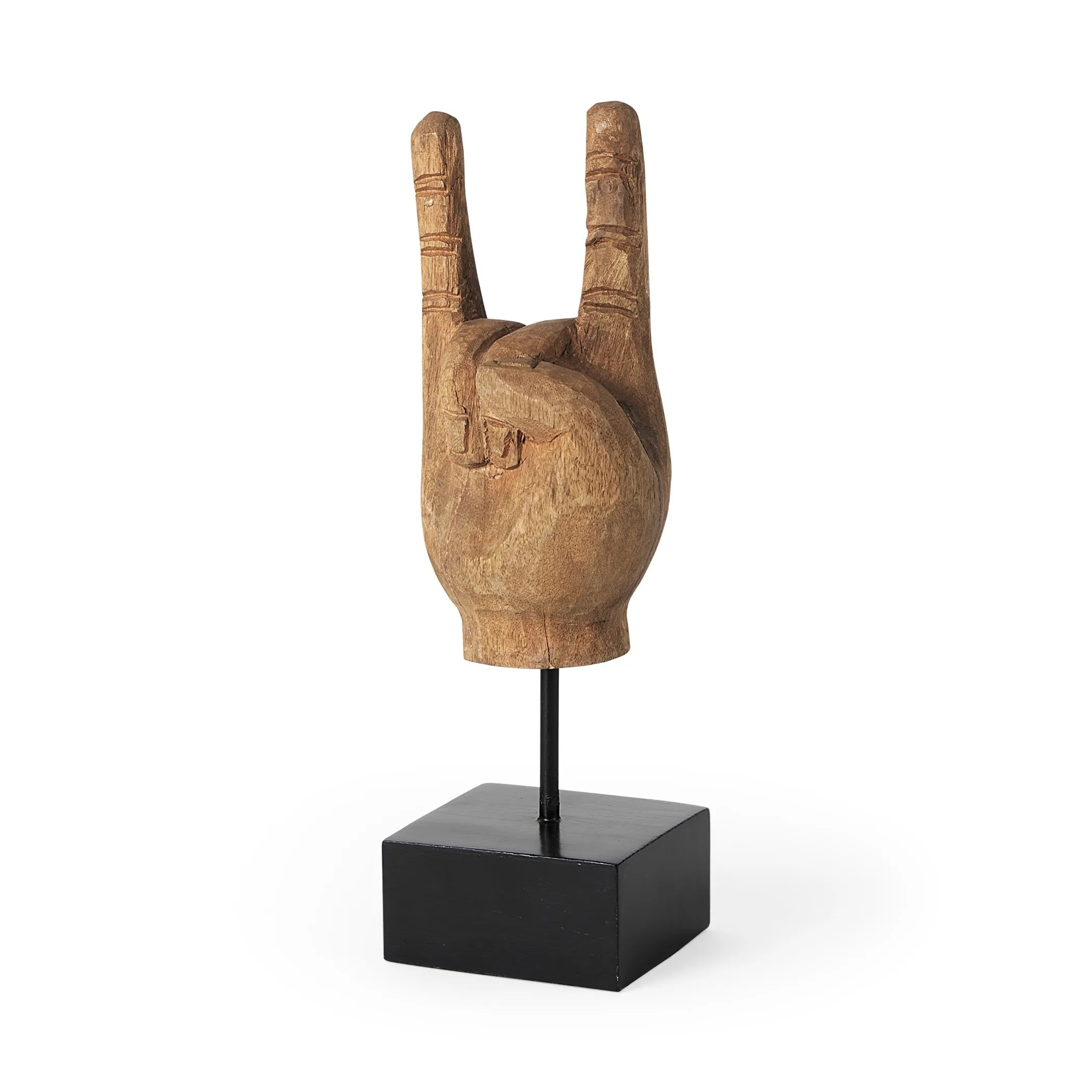 Light Brown Wooden Rock  Sign Decor Piece