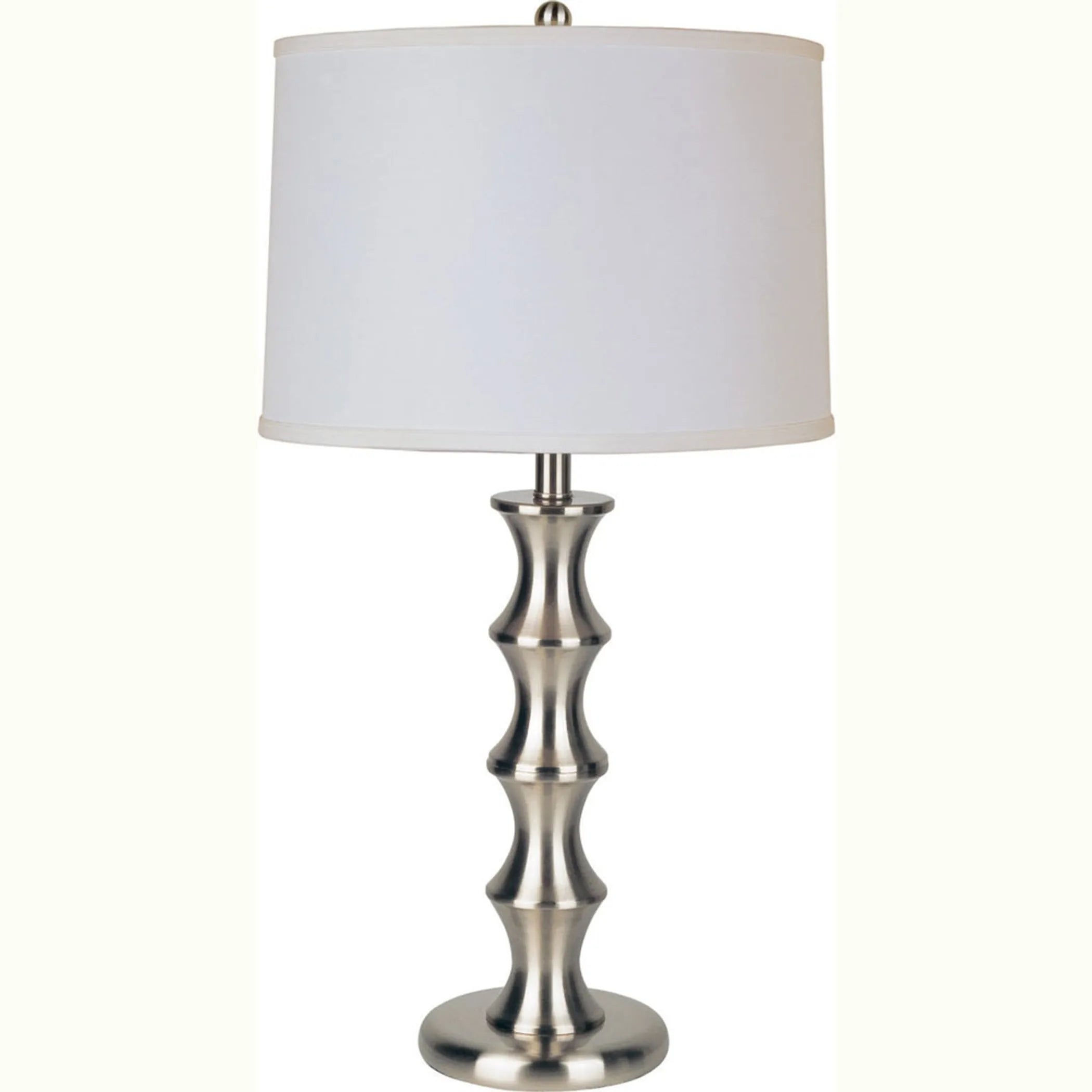 30" Black Solid Wood Bedside Table Lamp With White Shade