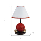 15" Orange Bedside Table Lamp With White Shade
