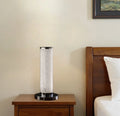 13 Modern White Sand Crystal And Steel Table Lamp