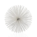 10" White Iron Decorative Orb Tabletop Sculpture