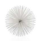 10" White Iron Decorative Orb Tabletop Sculpture