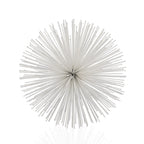 10" White Iron Decorative Orb Tabletop Sculpture