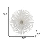 10" White Iron Decorative Orb Tabletop Sculpture
