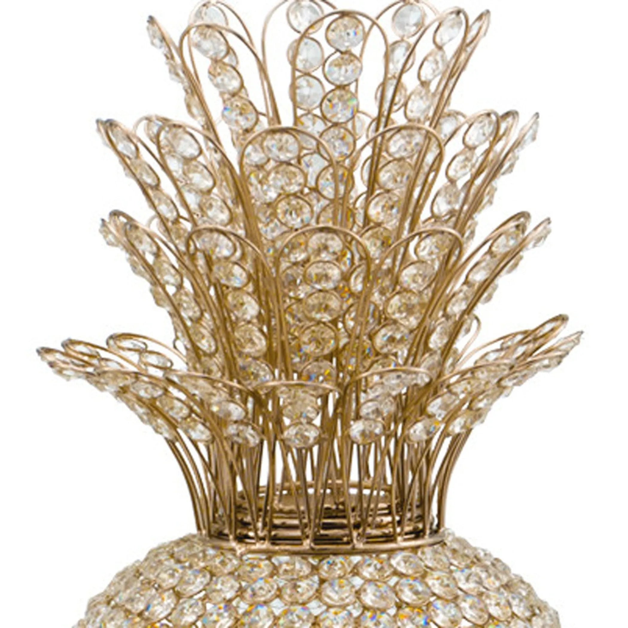 23" Glam Bling Faux Crystal and Gold Pineapple
