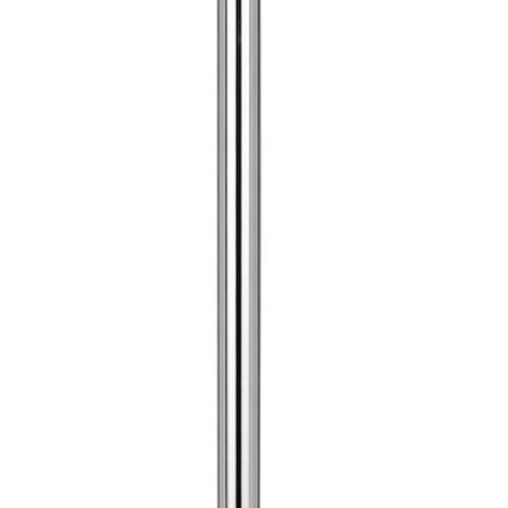 61" Chrome Tray Table Floor Lamp With White Square Shade
