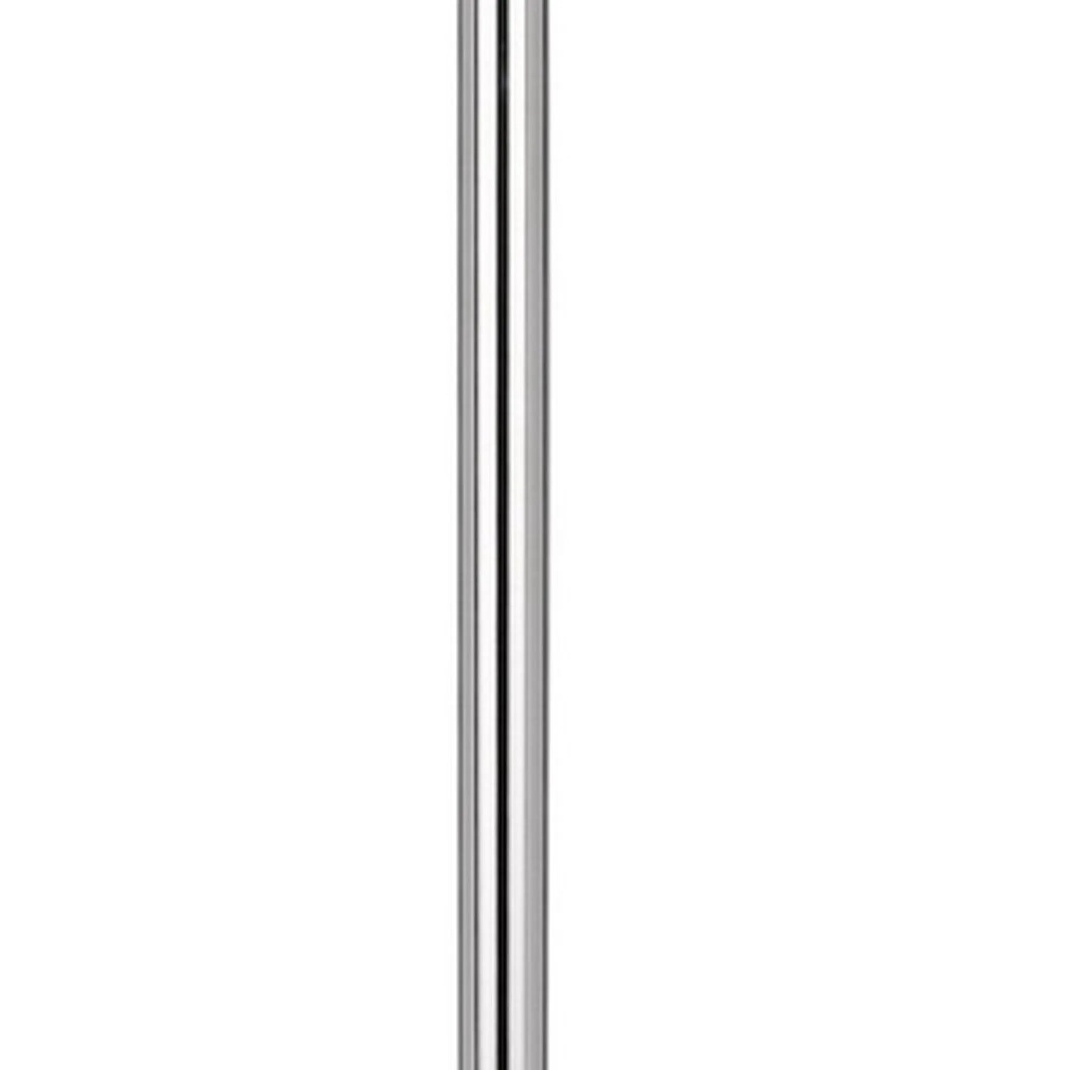 61" Chrome Tray Table Floor Lamp With White Square Shade