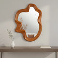 Wood Abstract Geometric Framed Accent Mirror