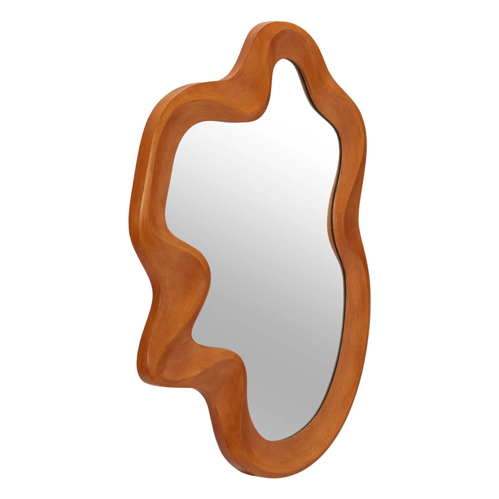 Wood Abstract Geometric Framed Accent Mirror