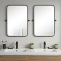Set of Two Metal Framed Accent Mirrors