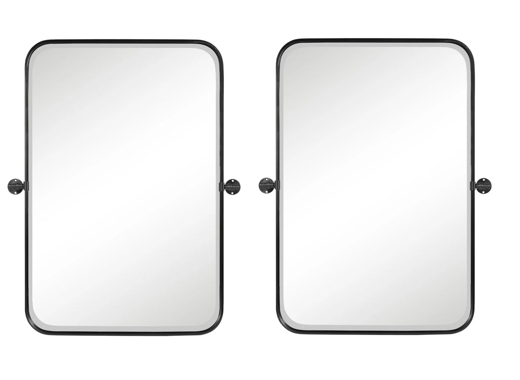 Set of Two Metal Framed Accent Mirrors