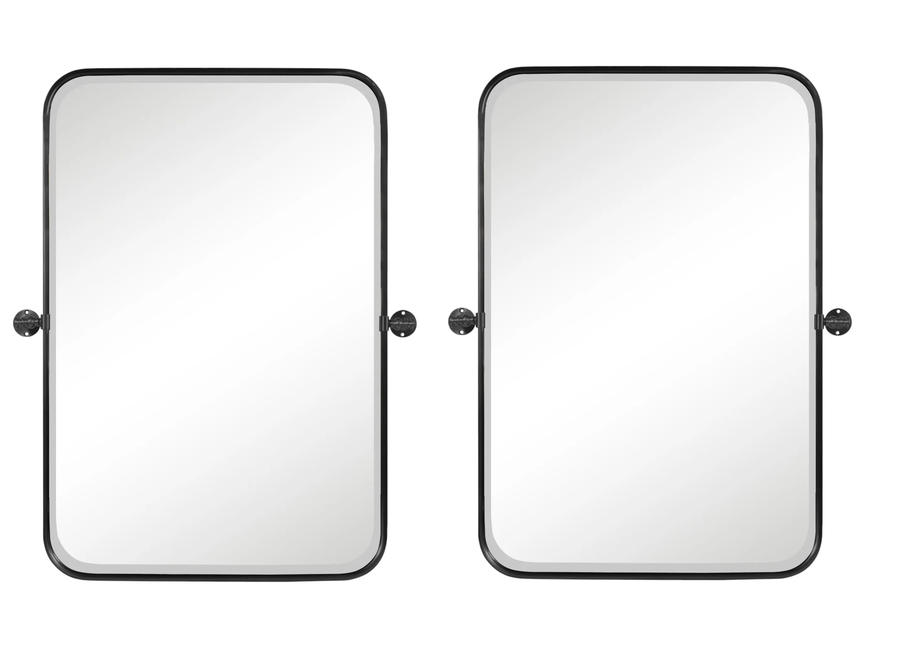 Set of Two Metal Framed Accent Mirrors