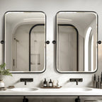 Set of Two Metal Framed Accent Mirrors