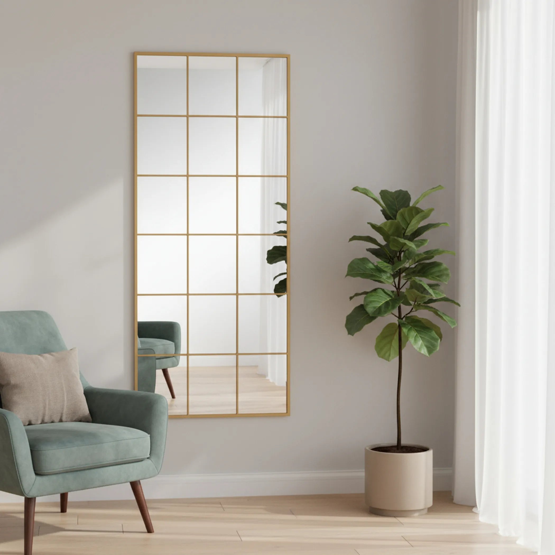 Metal Framed Full Length Mirror