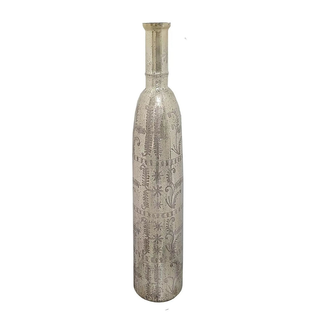 Floral Glass Cylinder Floor Vase