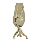 Champagne Glass And Metal Table Vase