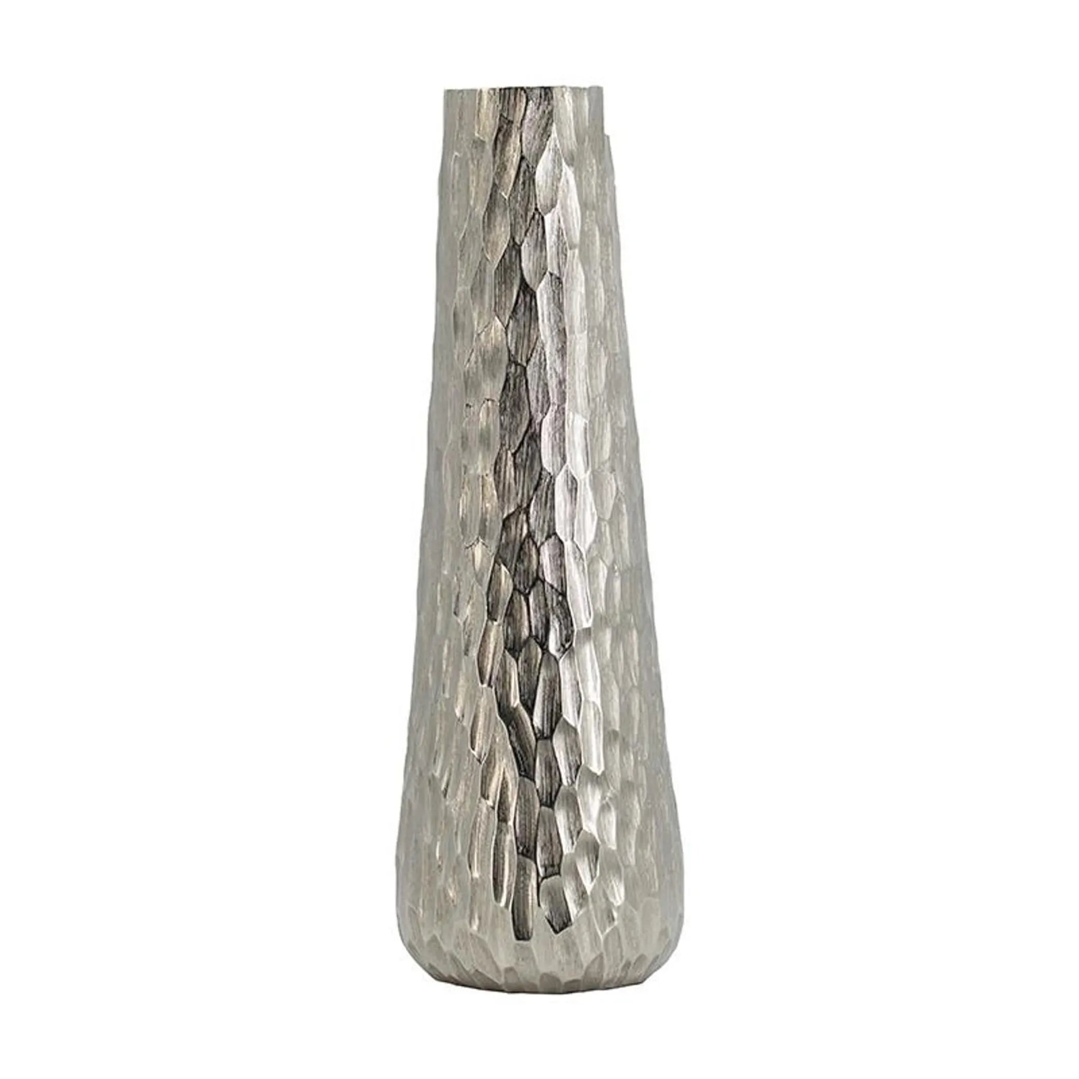 Cast Aluminum Carved Geometric Table Vase