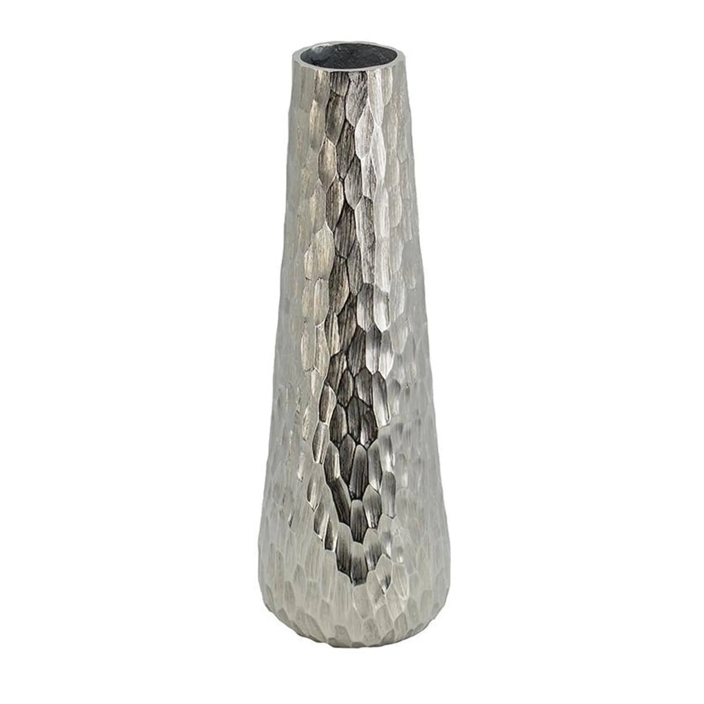 Cast Aluminum Carved Geometric Table Vase