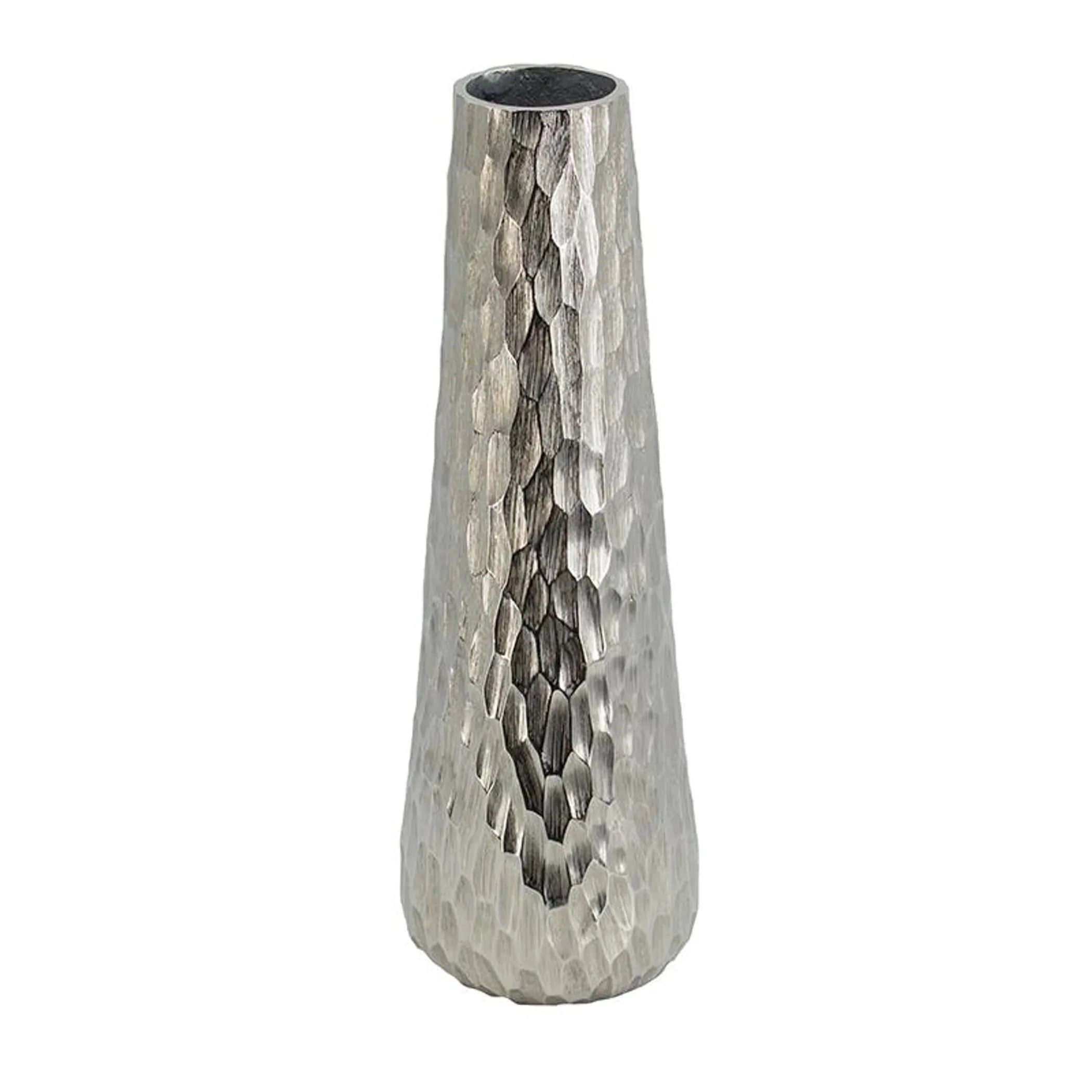 Cast Aluminum Carved Geometric Table Vase