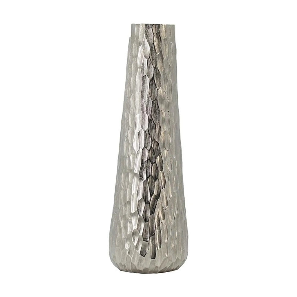 Cast Aluminum Carved Geometric Table Vase